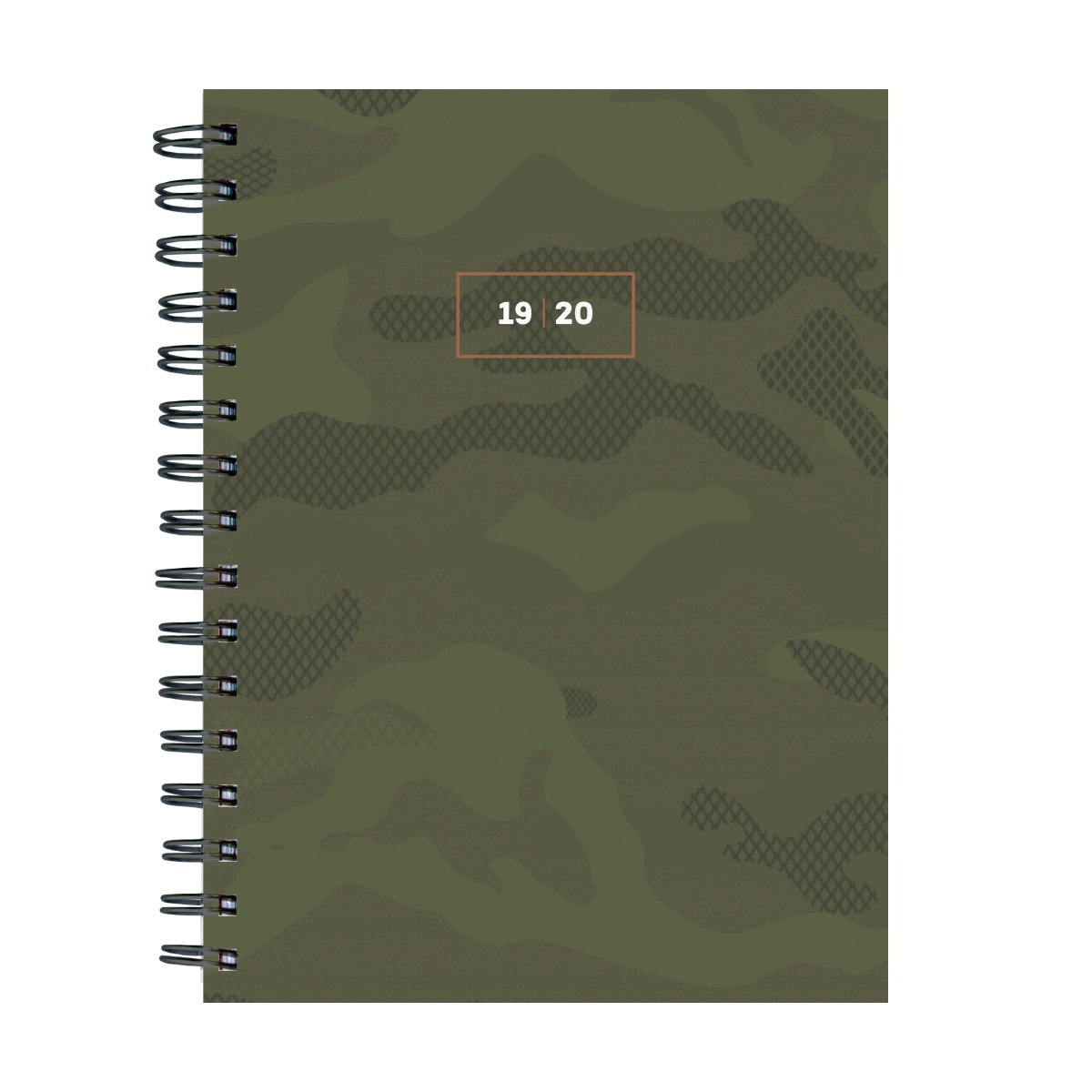 20-9265a July 2019 - June 2020 Camo Medium Daily Weekly Monthly Planner