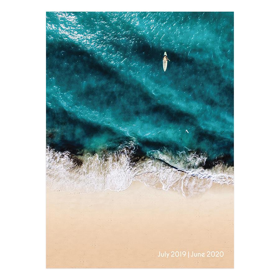 20-4097a July 2019 - June 2020 Surf Waves Medium Monthly Planner