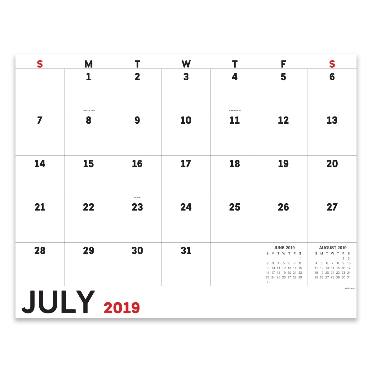 20-8200a July 2019 - June 2020 Utility Large Desk Pad Monthly Calendar