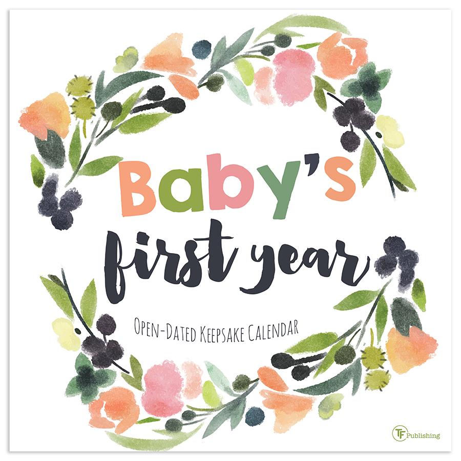 99-1020 12 X 12 In. Babys First Year Floral Wall Calendar