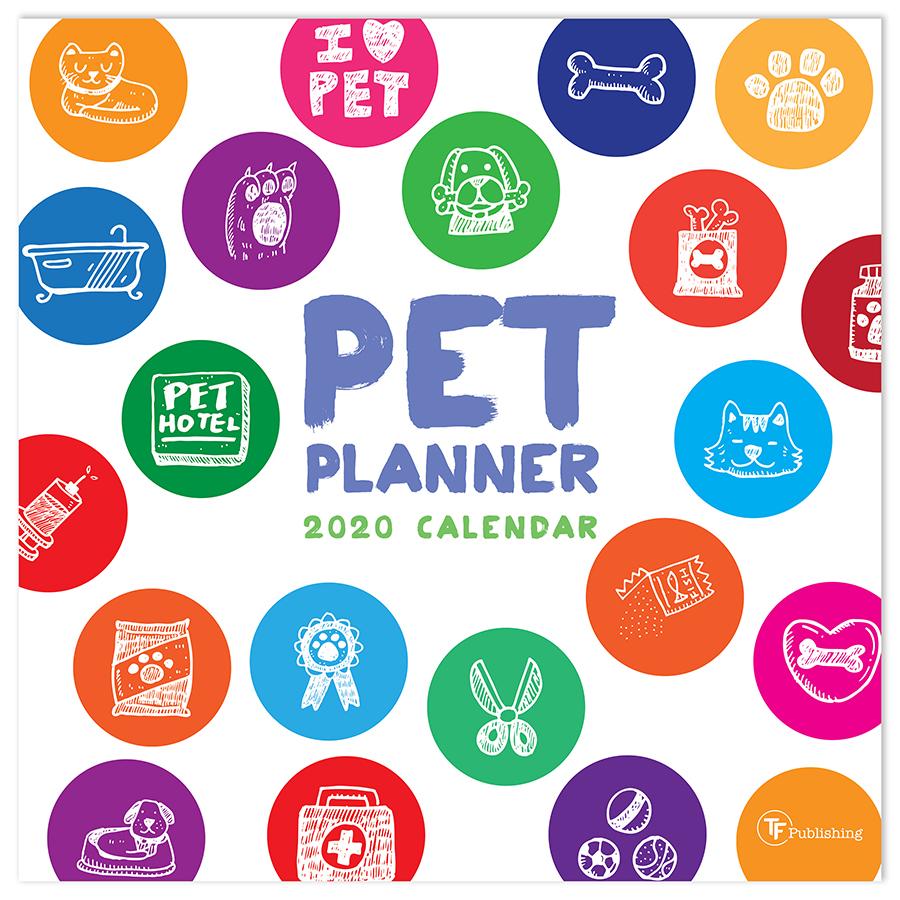 20-1076 12 X 12 In. 2020 Pet Planner Wall Calendar