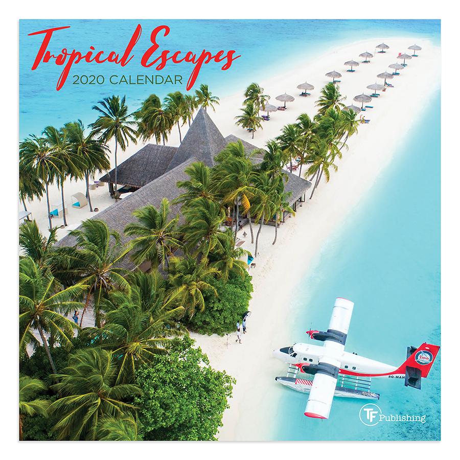 20-2110 7 X 7 In. 2020 Tropical Escapes Mini Calendar