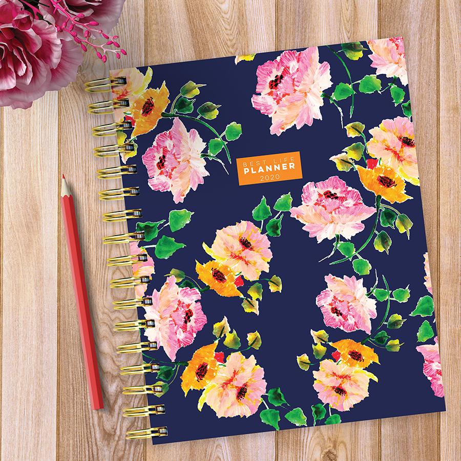 20-5099 7 X 9 In. 2020 Posey Petals Best Life Daily Weekly Monthly Luxe Planner