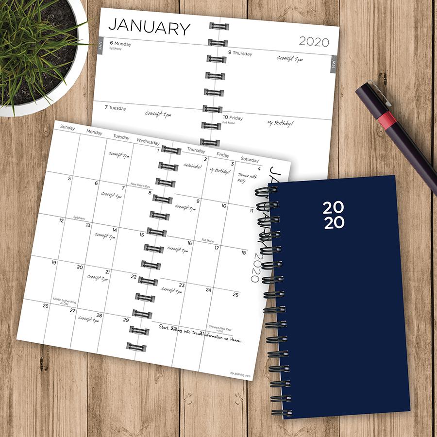 20-7771 3.5 X 6.5 In. 2020 Blue Small Weekly Monthly Planner