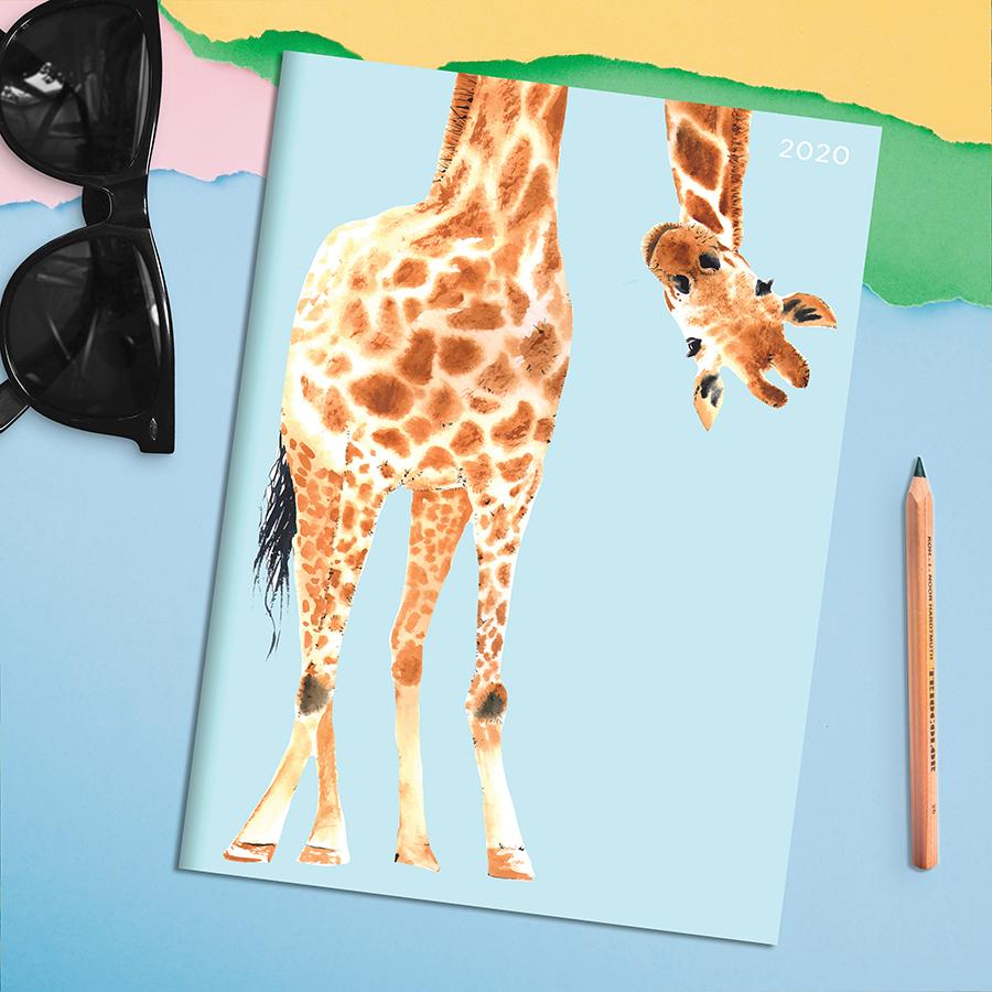 20-4211 7.5 X 10.25 In. 2020 Jazzy Giraffe Medium Monthly Planner