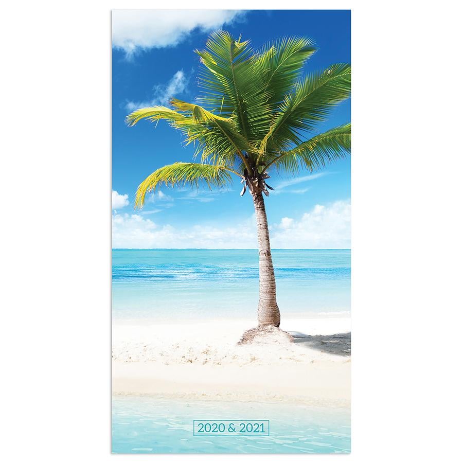 20-7097 3.5 X 6.5 In. 2020-2021 Tropical Beaches 2-year Small Monthly Planner