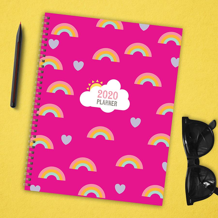 20-9548 9 X 11 In. 2020 Love Rainbows Large Weekly Monthly Planner