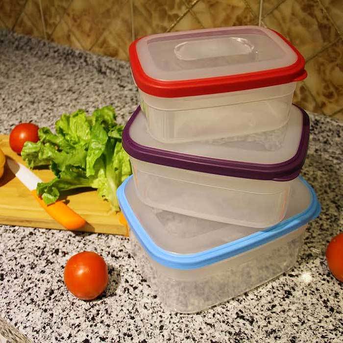 Te-6recsc-0158 Bpa Free Food Storage Container Set With Color Coded Lids, Black - 6 Piece