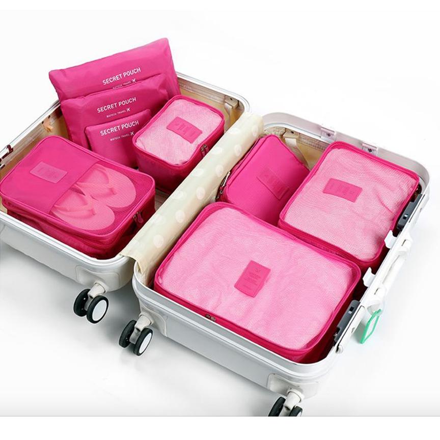 Ti-6to-pin Travel Luggage Organizer, Pink - 6 Piece