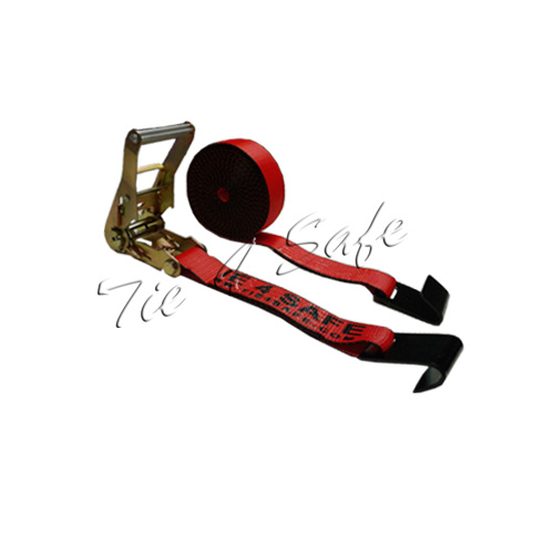 Tie 4 Safe RT04C-530-W5-R-2 2 in. x 30 ft. Ratchet Tie Downs with J Wire Hooks Red - 2 Piece Tie 4 Safe RT04C-530-W5-R-2 2 in. x 30 ft. Ratchet Tie Downs with J Wire Hooks Red - 2 Piece