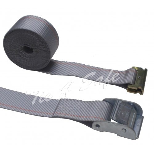 2 In. X 16 Ft. Logistic Straps With Cam Buckle & E-fittings - Grey, 4 Piece