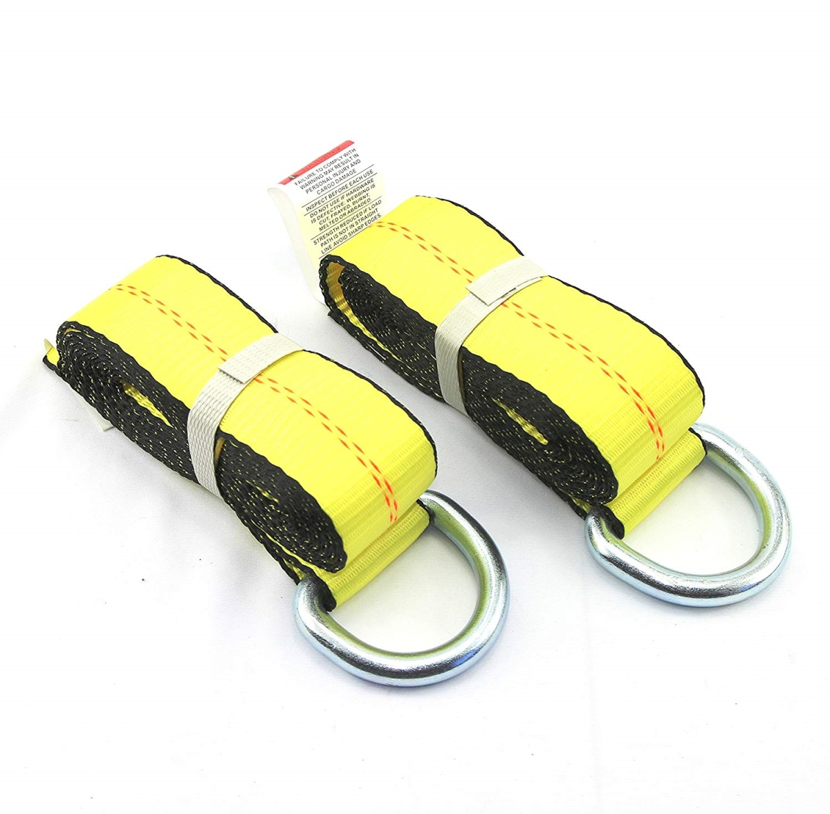 Tws21-2508-w9-4 2 In. X 8 Ft. Lasso Strap With O-ring - Yellow, 4 Piece
