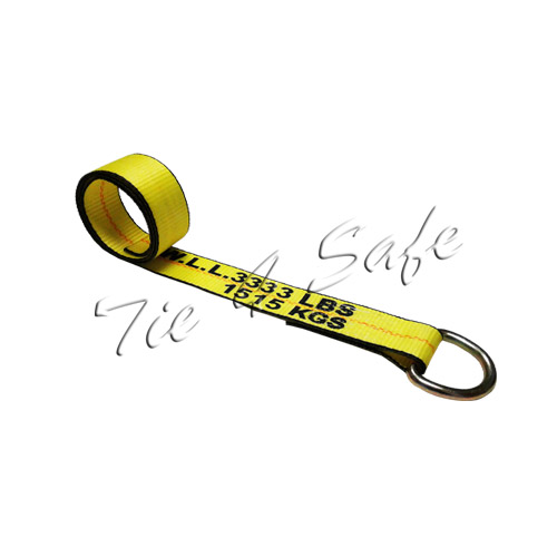 Tws21-510-w27-y-4 2 In. X 10 Ft. Lasso Strap With D-ring - Yellow, 4 Piece
