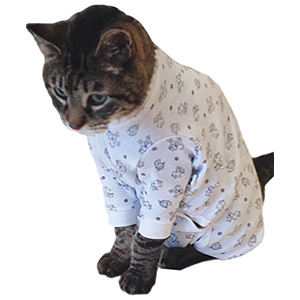 Cl-aj-po-ss-cp Adjustable Fit Cat Print Pullover With Short Sleeve For Pets - Large