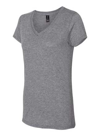 UPC 191675005299 product image for Anvil B473126870 Womens 4.3 oz Lightweight V-Neck T-Shirt, Heather Graphite  | upcitemdb.com