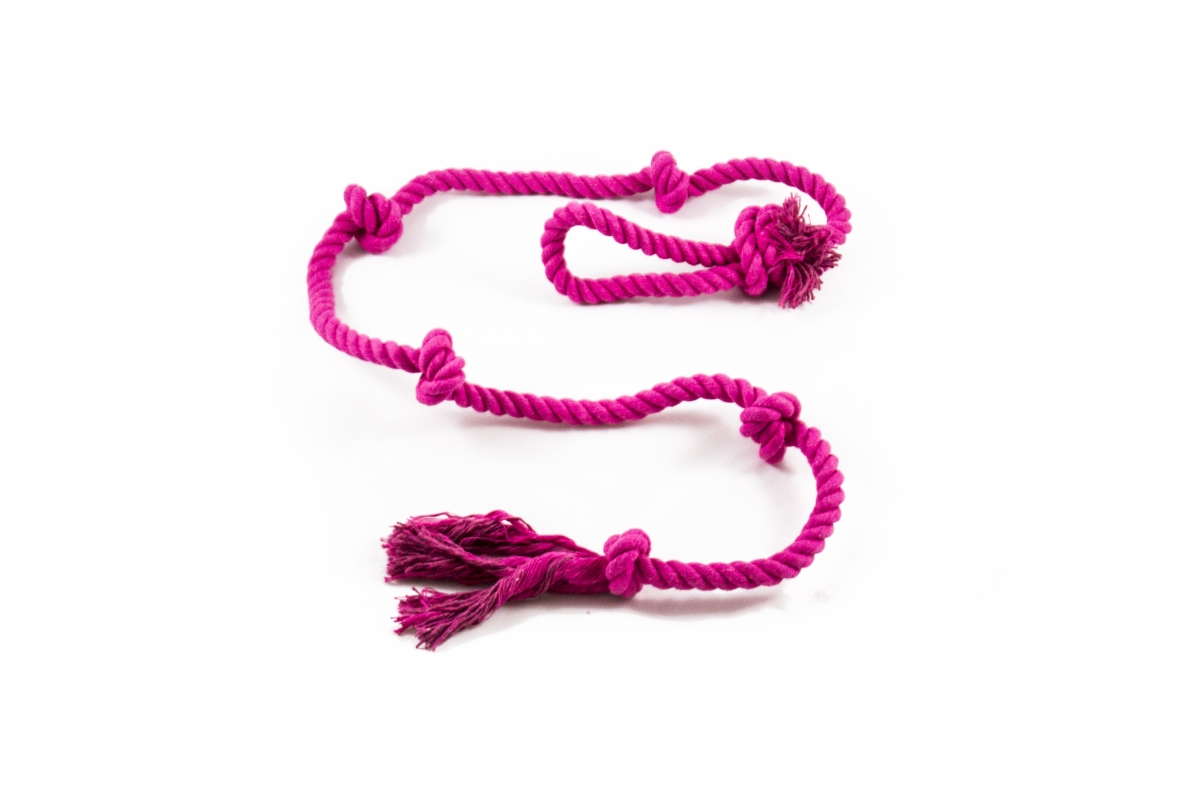 Tough Tug 5 Ft Knotted Rope Toy W/ Handle Pink