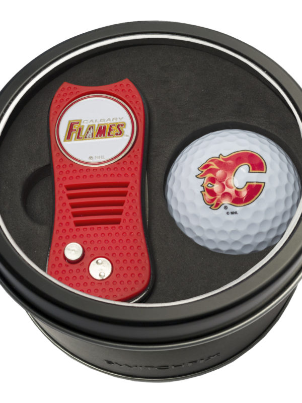 UPC 637556133564 product image for 637556133564 Calgary Flames Tin Set - Switchfix, Golf Ball | upcitemdb.com