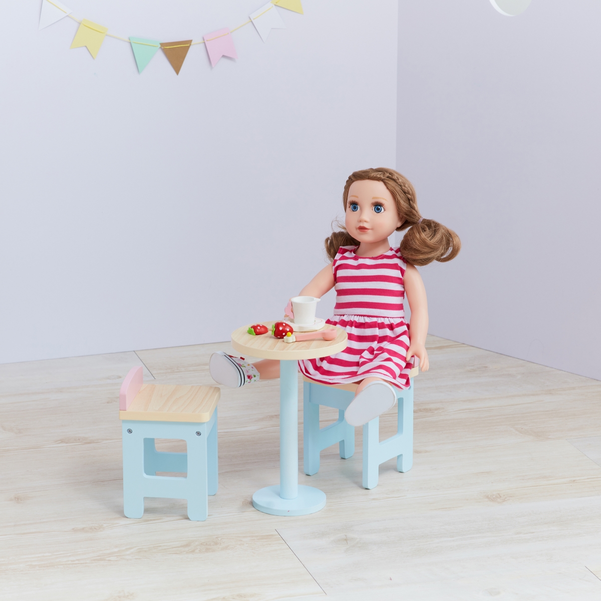 Td-12887a Modern Nordic Princess Doll Bar Table & Chair Set