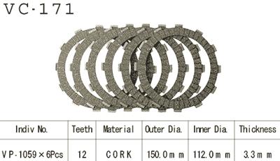 Vesrah VC-171 Friction Plates for 1996-2014 Suzuki Vesrah VC-171 Friction Plates for 1996-2014 Suzuki