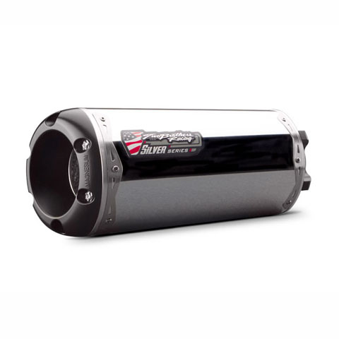 005-2120106v-s M-2 Series Full Exhaust Carbon Fiber Canister For 2009 Suzuki Powersports, Silver