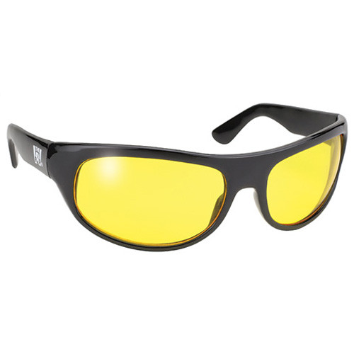 20712 Wrap Sunglasses Of Black Frame With Yellow Lens