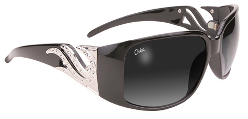69990 Chix Windsong Black Smoke Motorcycle Womens Sunglasses With Grey Frame