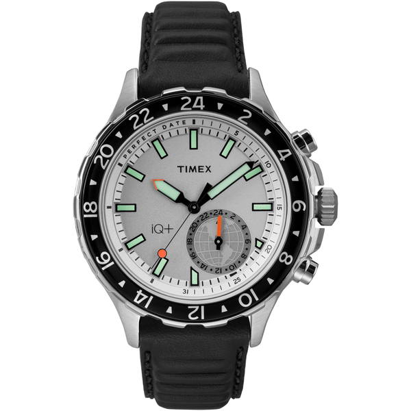 Tw2r39500f5 Mens Iq Plus Move Multi Time Leather Strap Watch - Black & White