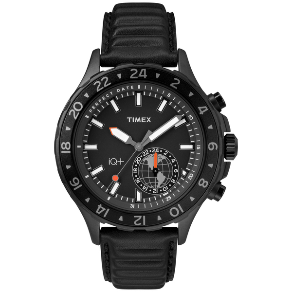 Tw2r39900f5 Mens Iq Plus Move Multi Time Leather Strap Watch - Black