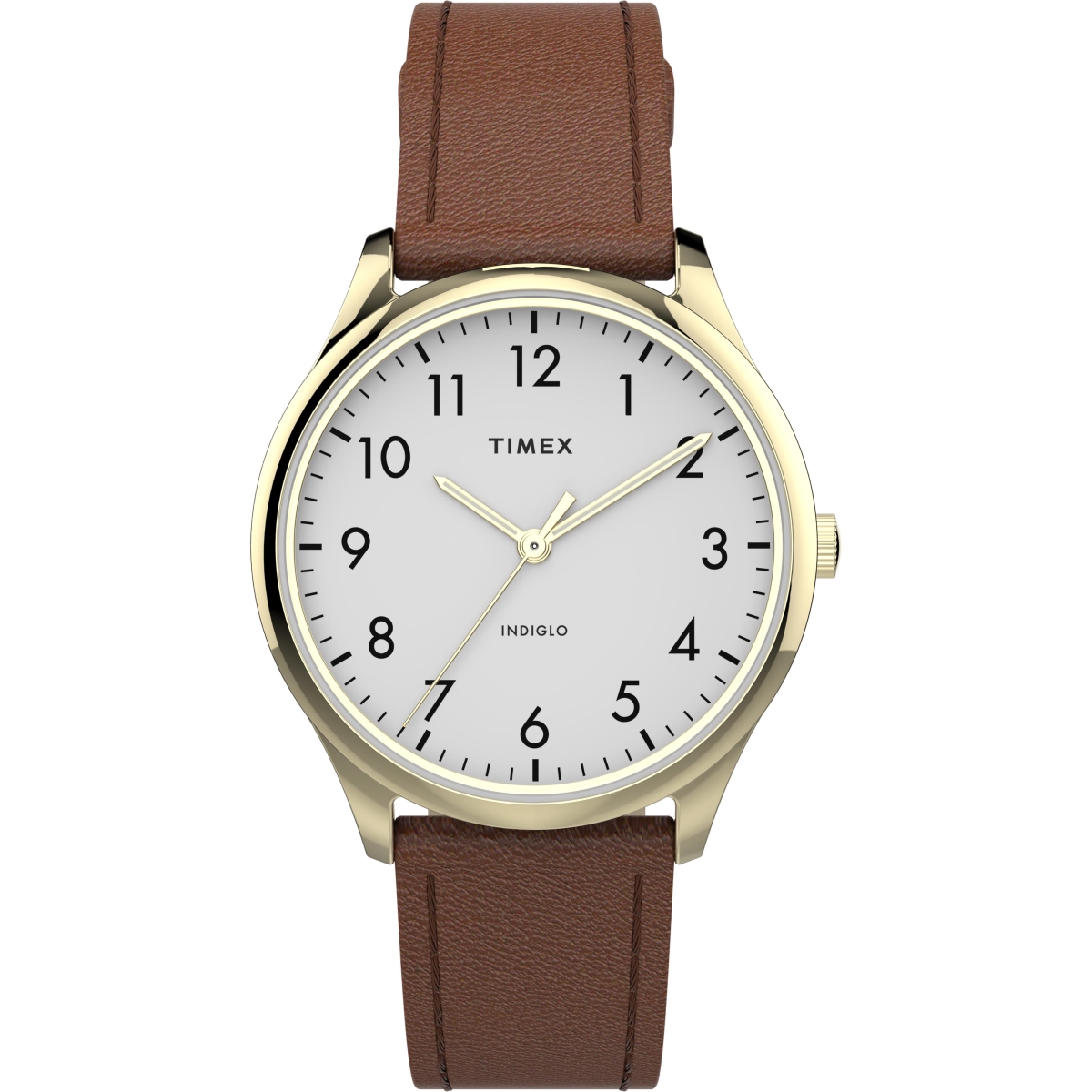 UPC 194366000375 product image for TW2T723009J Womens Modern Easy Reader 32 mm Brown, Gold & White Genuine Leat | upcitemdb.com
