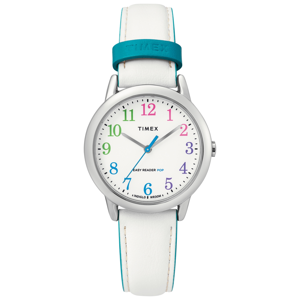 Tw2t28800jt Womens Easy Reader 30 Mm White & Rainbow Leather Strap Watch