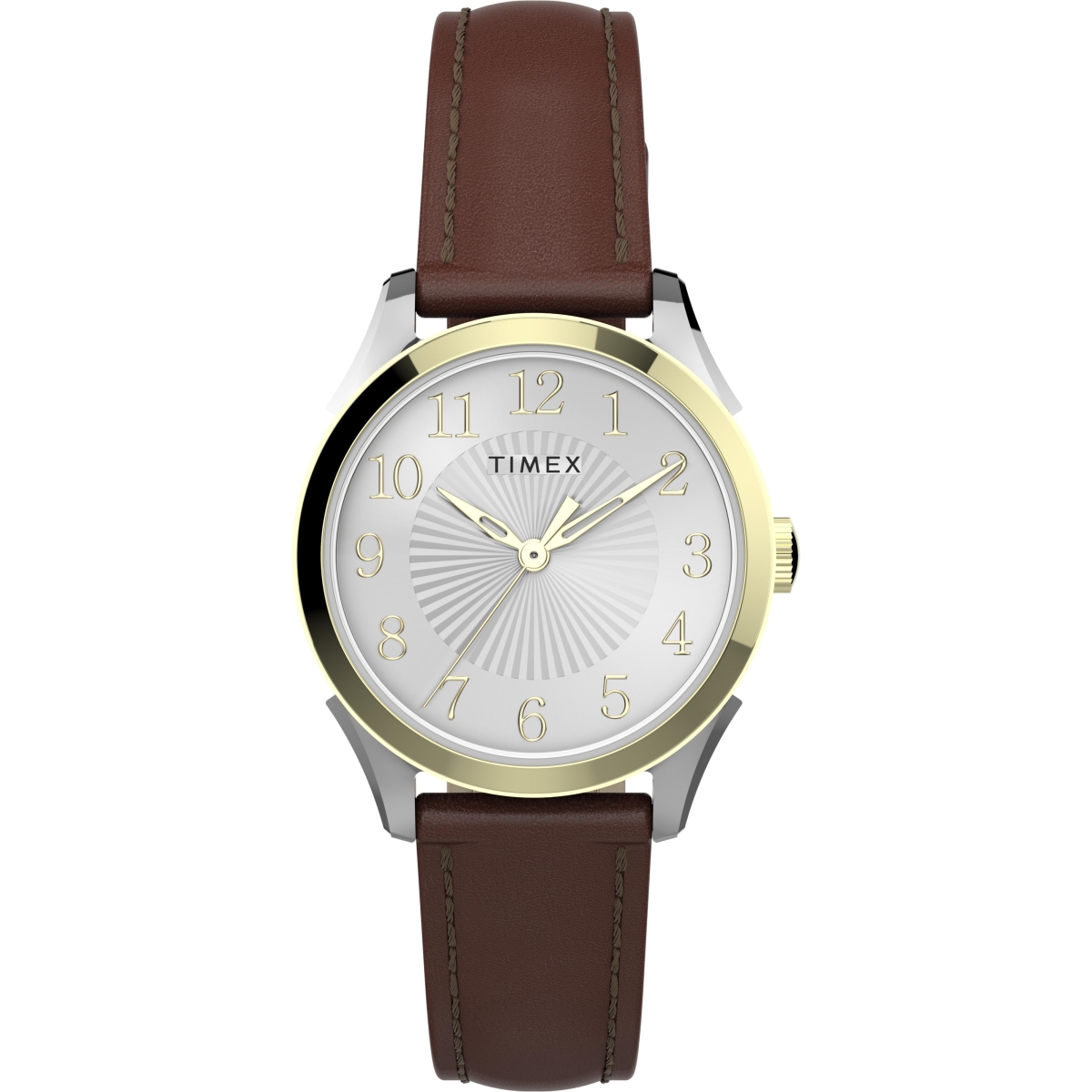 Tw2t667009j Womens Briarwood 28 Mm Brown & Two-tone Genuine Leather Strap Watch