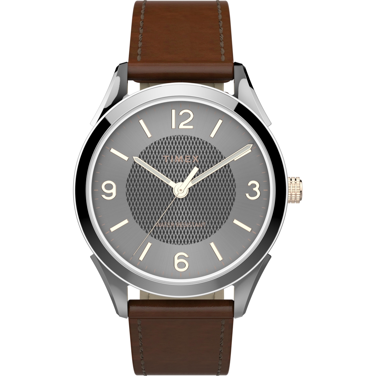 Tw2t668009j Mens Briarwood 40 Mm Brown & Black Genuine Leather Strap Watch