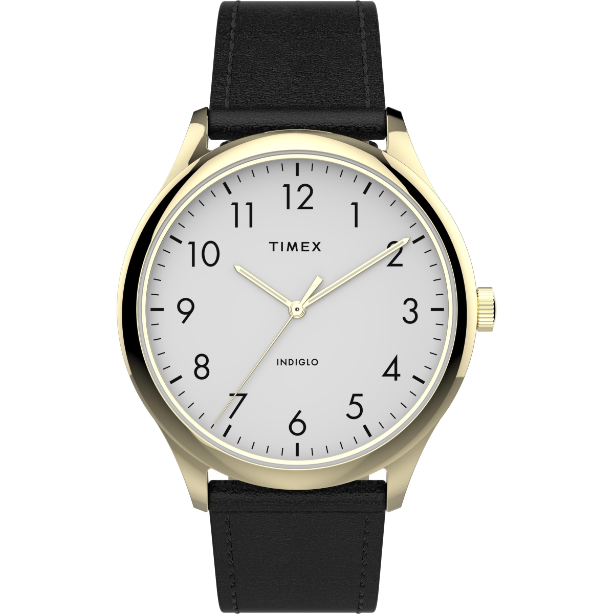 Tw2t717009j Mens Modern Easy Reader 40 Mm Black, Gold & White Genuine Leather Strap Watch