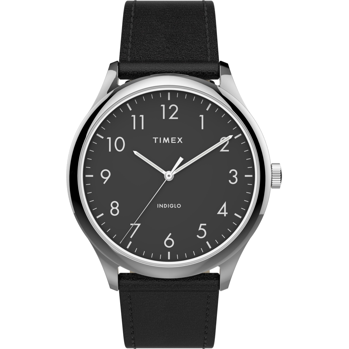 Tw2t719009j Mens Modern Easy Reader 40 Mm Black, Silver Genuine Leather Strap Watch