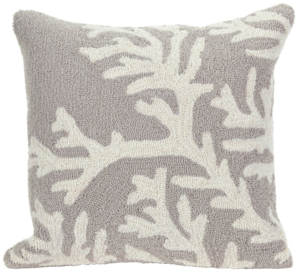 Trans Ocean 7fp8s162047 Frontporch Hand Tufted Square Pillows, 1620-47 Coral Silver - 18 X 18 In.