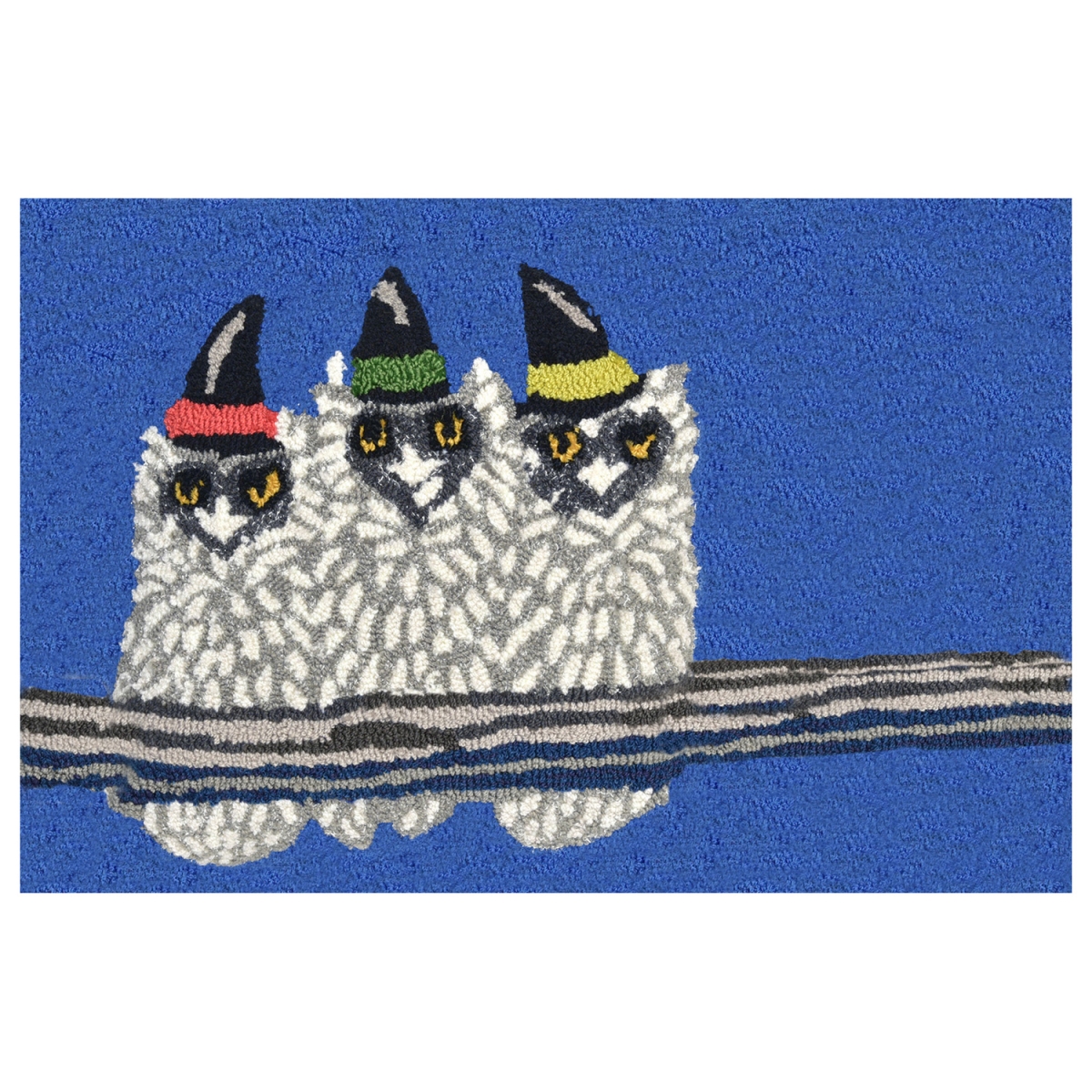 20 X 30 In. Liora Manne Frontporch Owl O-ween Indoor & Outdoor Rug - Blue