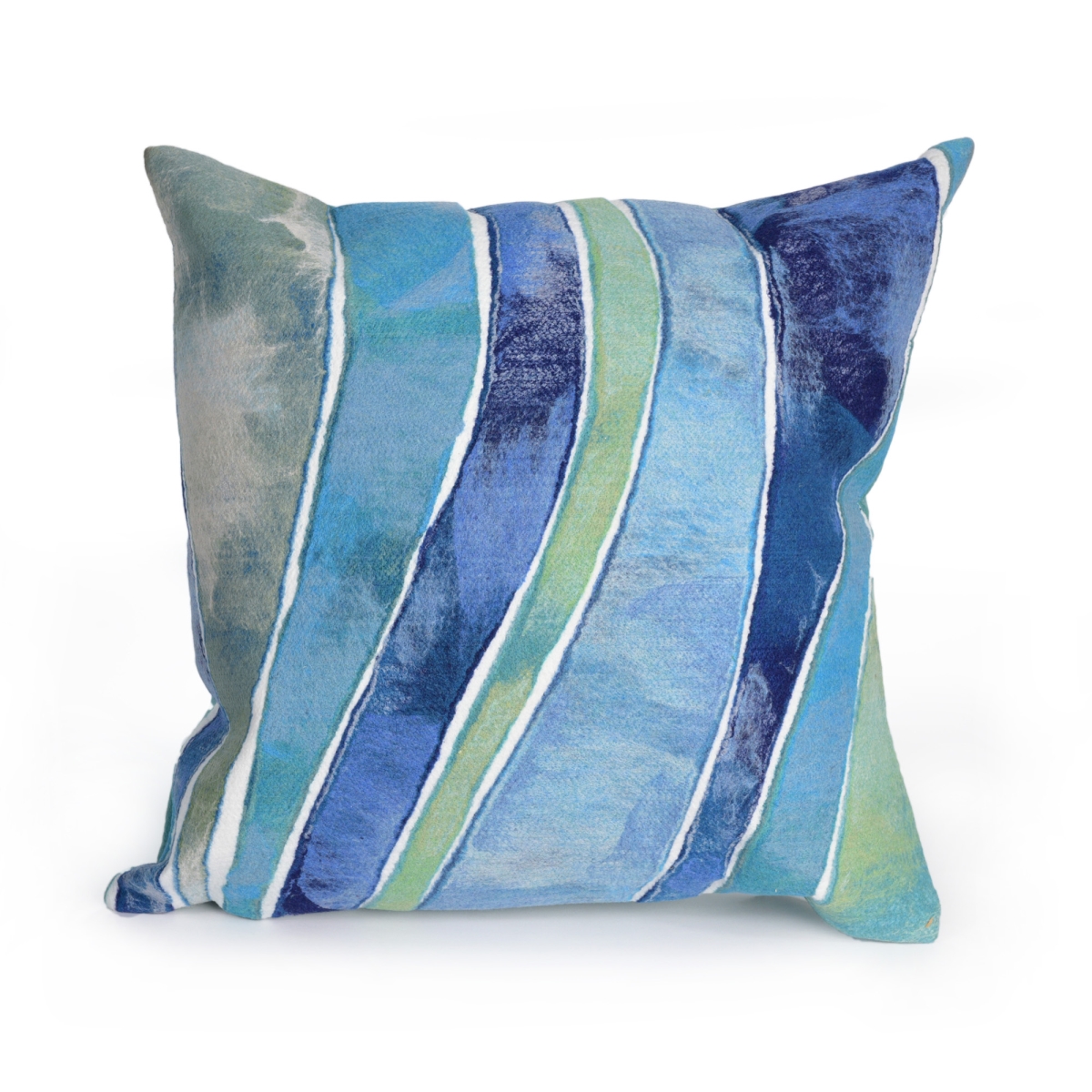 Trans-ocean Imports 7sc1s312604 12 X 20 In. Liora Manne Visions Iii Waves Indoor & Outdoor Pillow, Blue