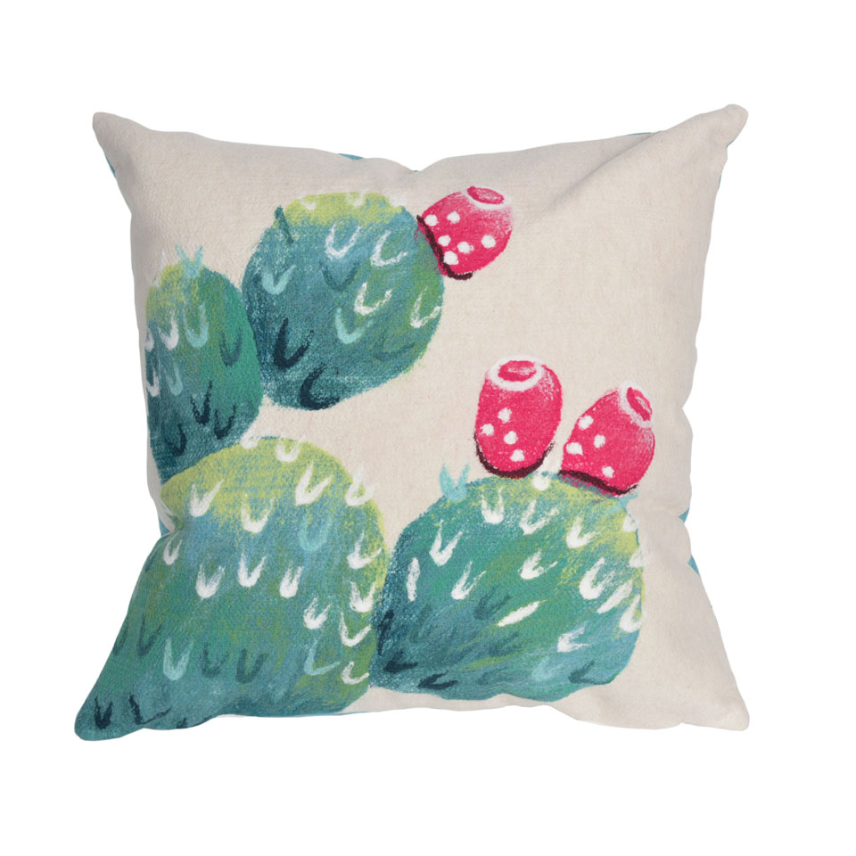 Trans-ocean Imports 7sc2s431412 20 In. Square Liora Manne Visions Iii Cactus Pear Indoor & Outdoor Pillow, Ivory