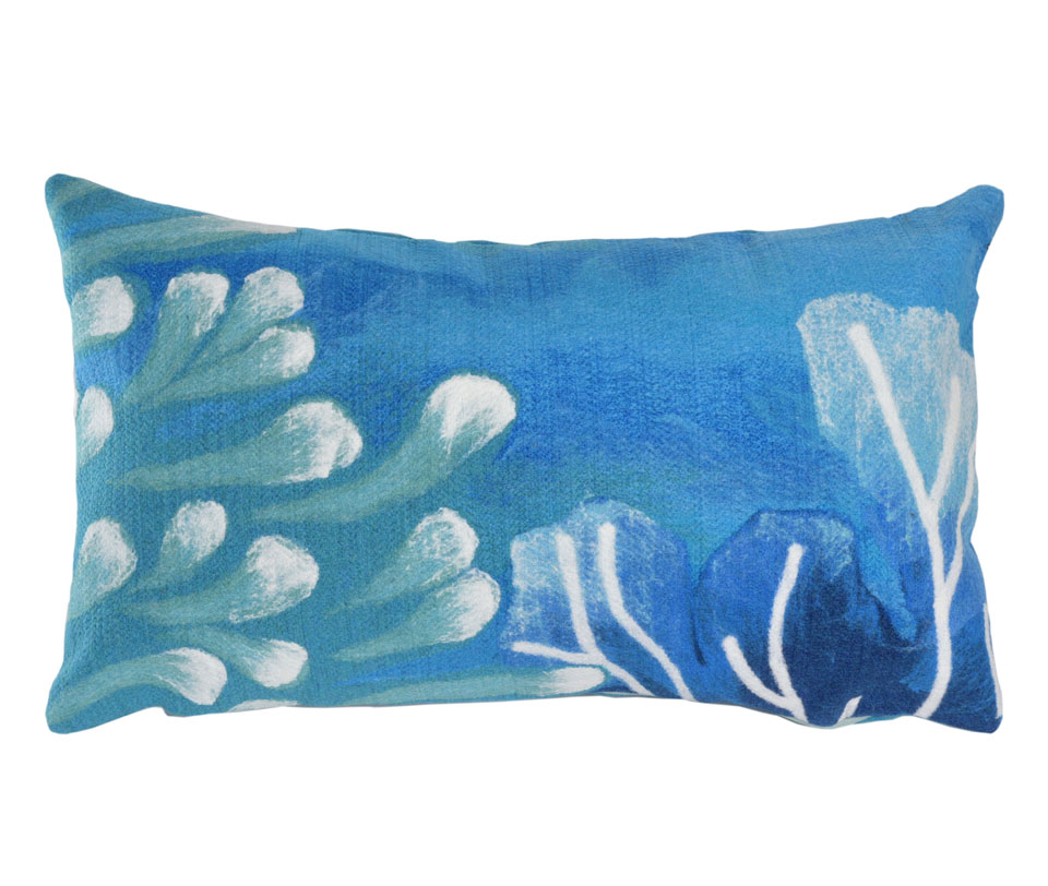 Trans-ocean Imports 7sc1s421203 12 X 20 In. Liora Manne Visions Iii Reef Indoor & Outdoor Pillow, Blue