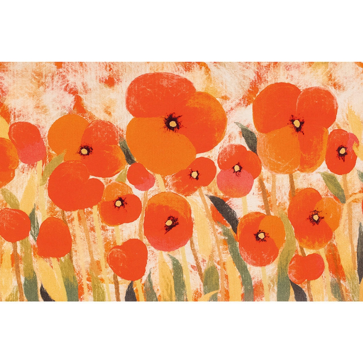 Trans-ocean Imports Ilu23328324 23 X 35 In. Liora Manne Illusions Poppies Indoor & Outdoor Machine Made Mat - Red