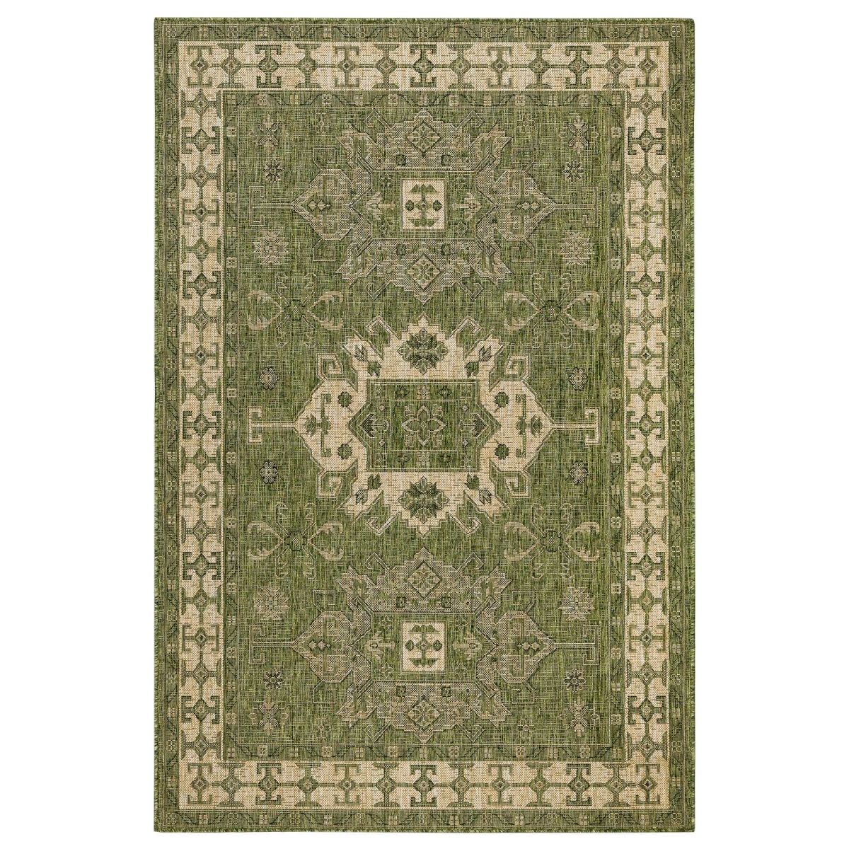 Trans-ocean Imports Cre45840906 39 X 59 In. Liora Manne Carmel Kilim Indoor & Outdoor Rug - Green