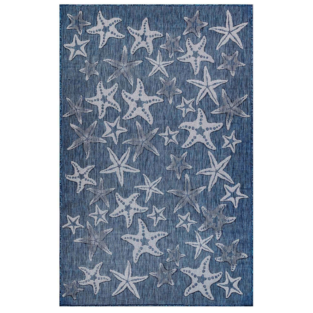 Trans-ocean Imports Cre45841533 39 In. X 59 In. Liora Manne Carmel Starfish Indoor & Outdoor Wilton Woven Rectangle Rug - Navy