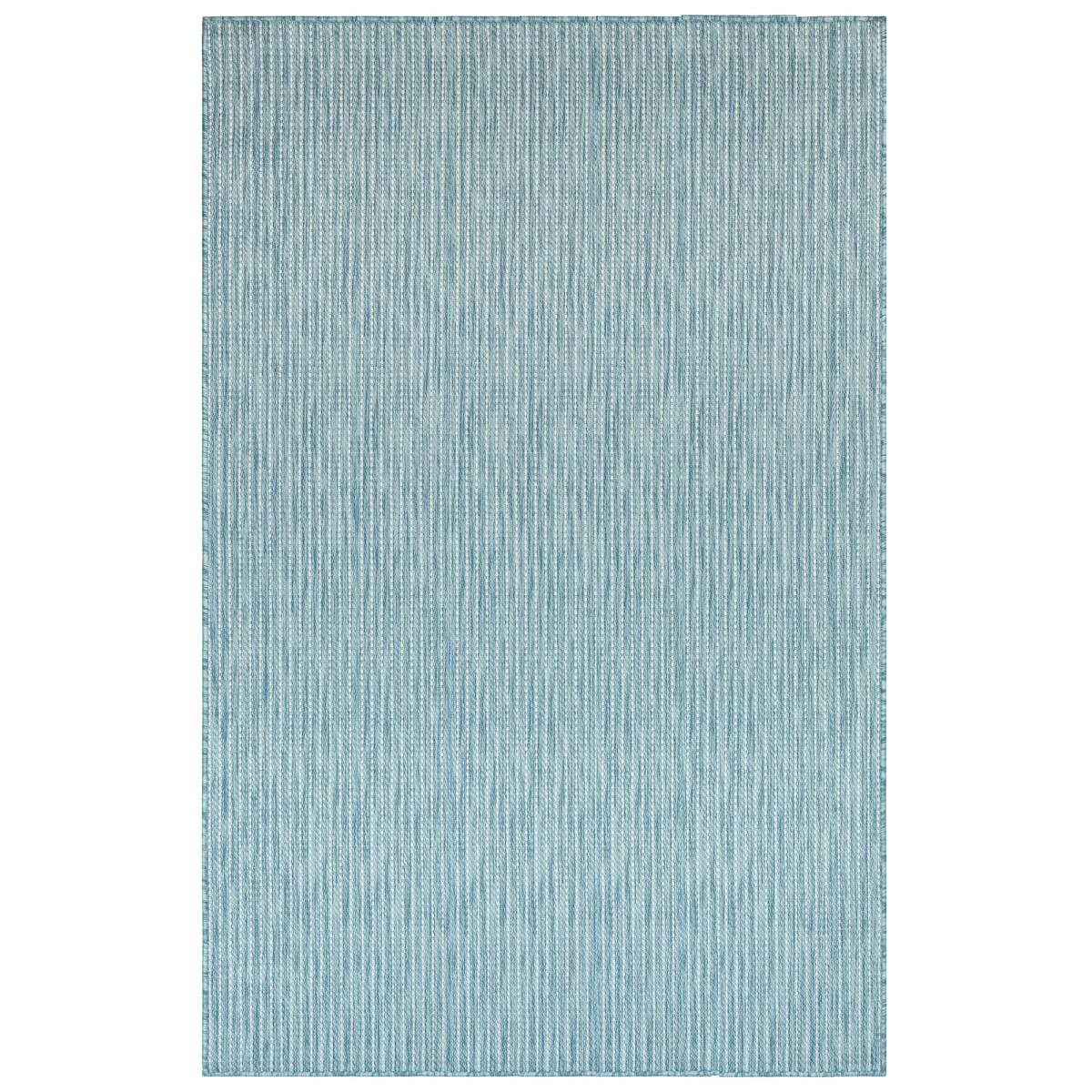 Trans-ocean Imports Cre58842204 4 Ft. 10 In. X 7 Ft. 6 In. Liora Manne Carmel Texture Stripe Indoor & Outdoor Wilton Woven Rectangle Rug - Aqua