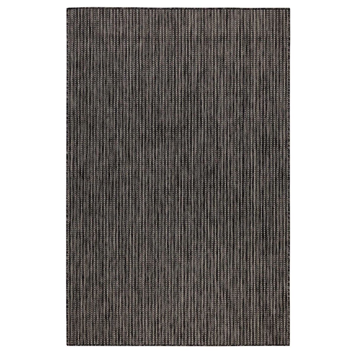 Trans-ocean Imports Cre45842248 39 In. X 59 In. Liora Manne Carmel Texture Stripe Indoor & Outdoor Wilton Woven Rectangle Rug - Black