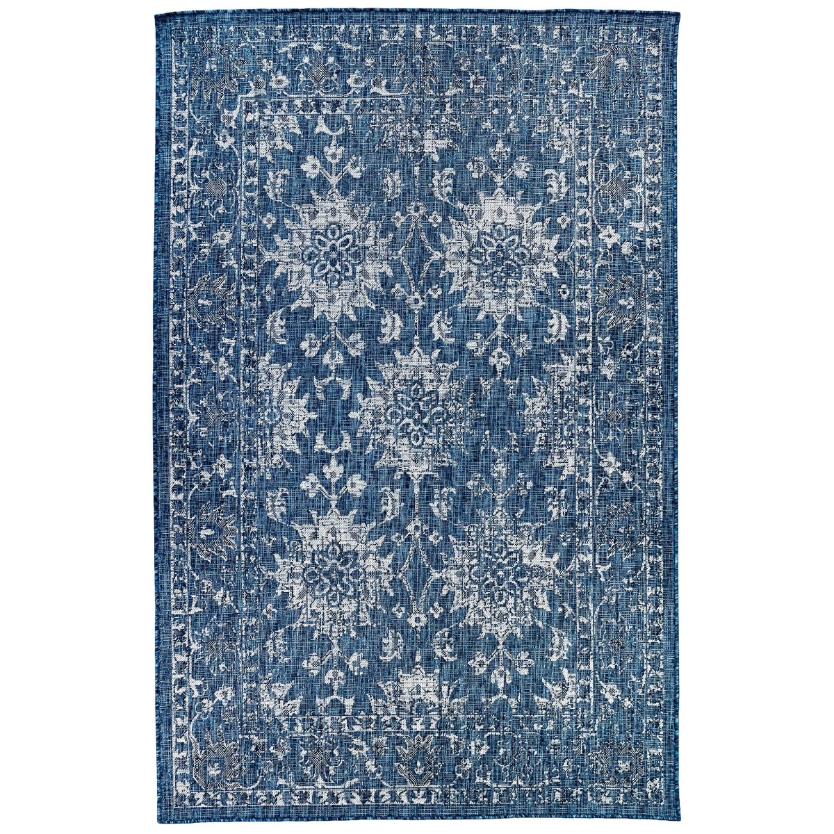Trans-ocean Imports Cre45841833 39 In. X 59 In. Liora Manne Carmel Vintage Floral Indoor & Outdoor Wilton Woven Rectangle Rug - Navy
