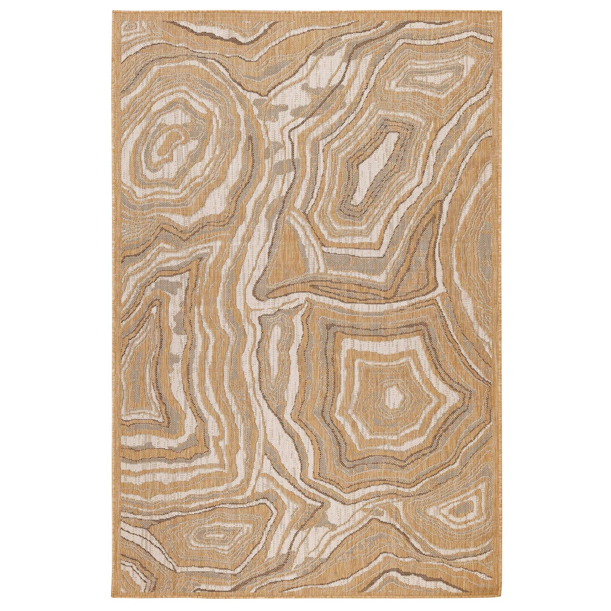 Trans-ocean Imports Cre45841012 39 In. X 59 In. Liora Manne Carmel Agate Indoor & Outdoor Wilton Woven Rectangle Rug - Sand