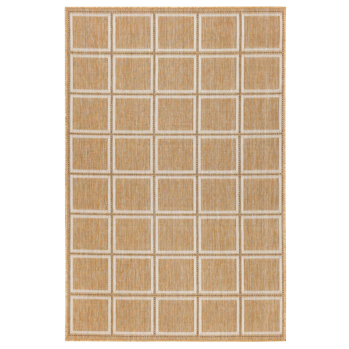 Trans-ocean Imports Cre45842612 39 In. X 59 In. Liora Manne Carmel Squares Indoor & Outdoor Wilton Woven Rug - Sand