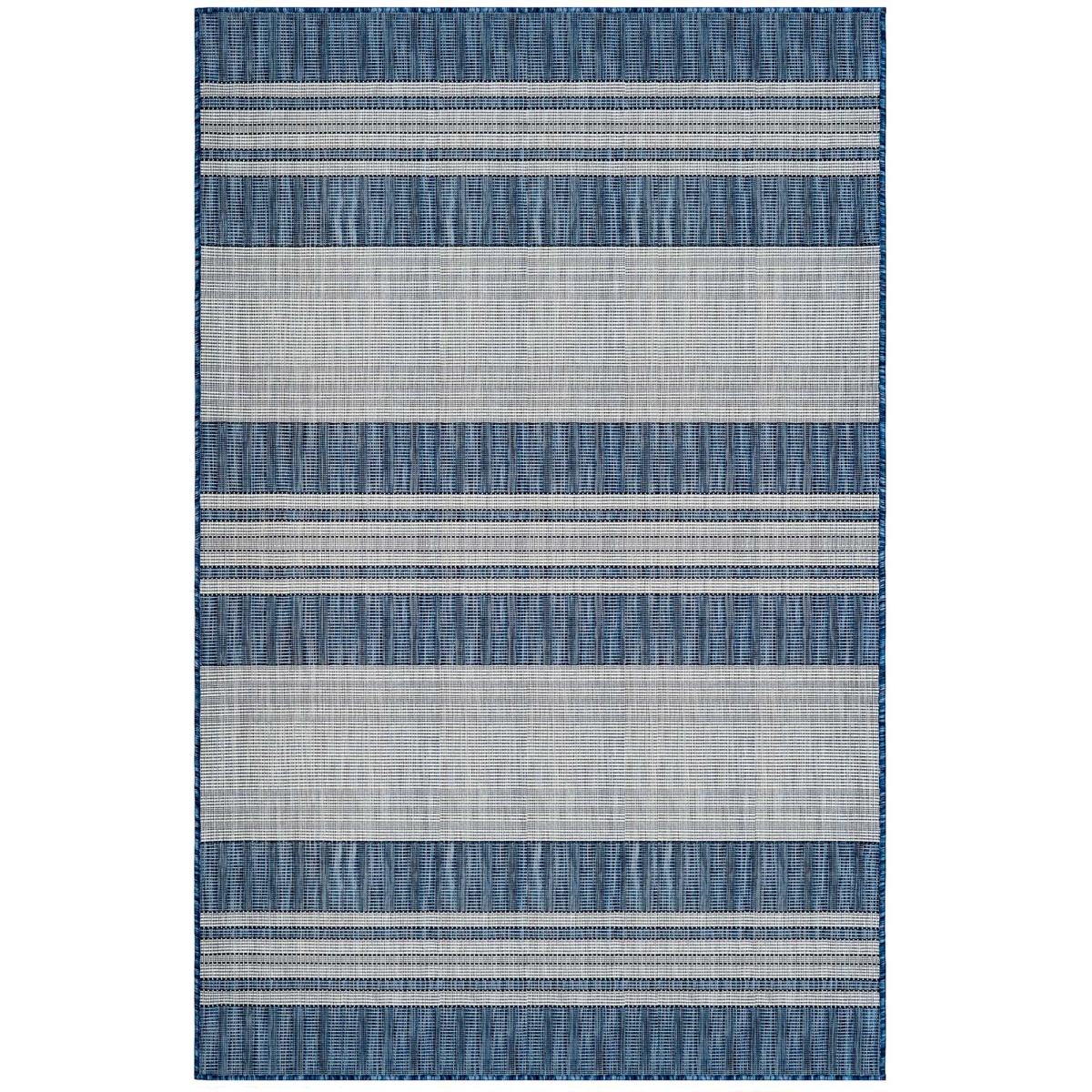 Trans-ocean Imports Cre58843533 4 Ft. 10 In. X 7 Ft. 6 In. Liora Manne Carmel Stripe Indoor & Outdoor Wilton Woven Rectangle Rug - Navy