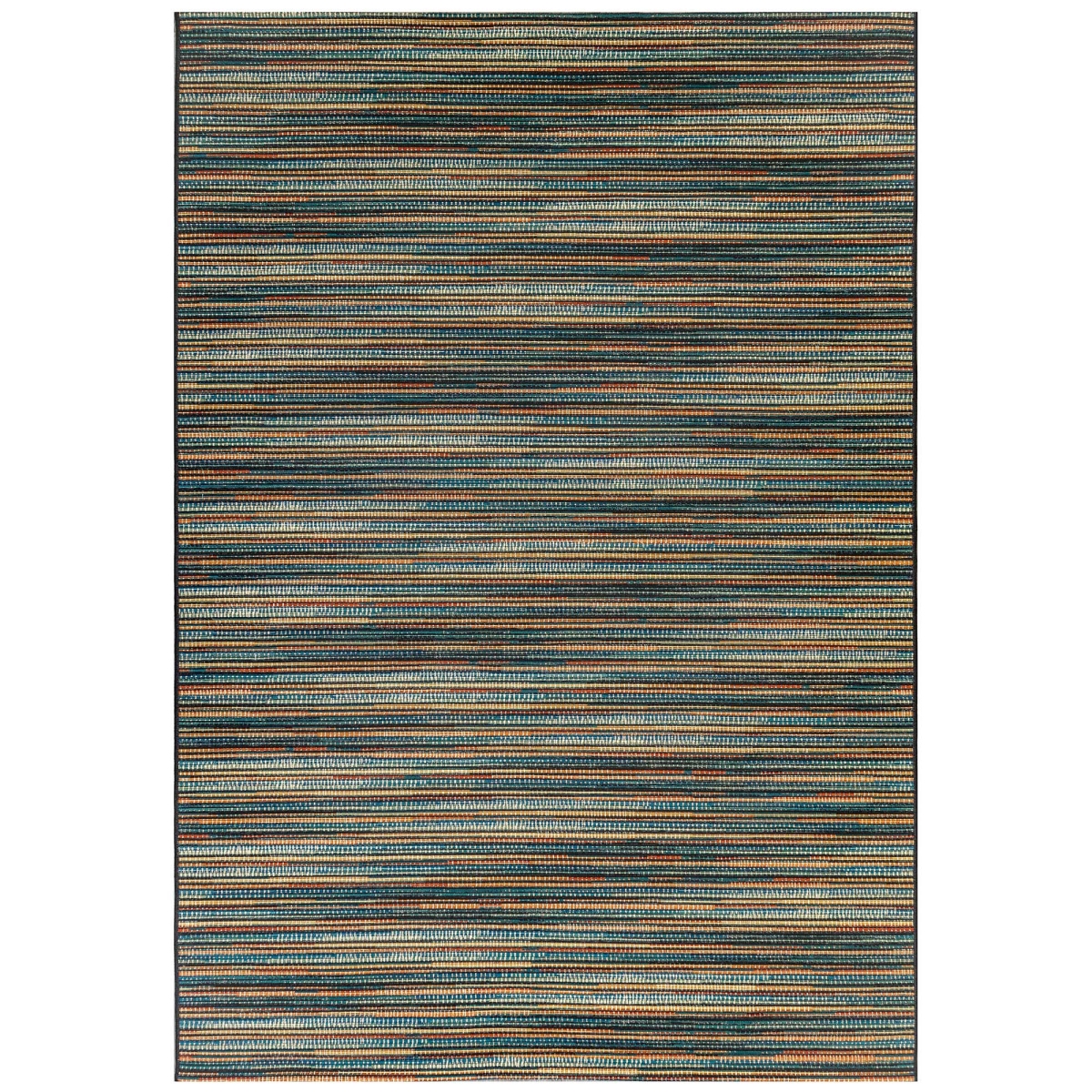 Trans-ocean Imports Mna58805293 Liora Manne Marina Stripes Indoor & Outdoor Rug, Blue & Multi Color - 4 Ft. 10 In. X 7 Ft. 6 In.