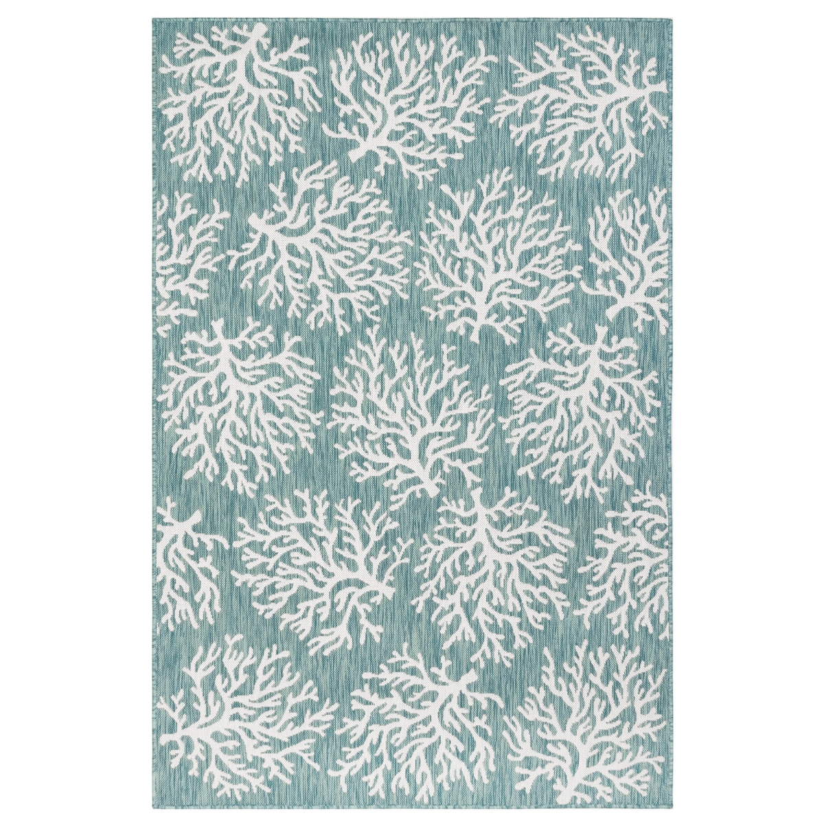 Trans-ocean Imports Cre58844104 Liora Manne Carmel Coral Indoor & Outdoor Rug, Aqua - 4 Ft. 10 In. X 7 Ft. 6 In.